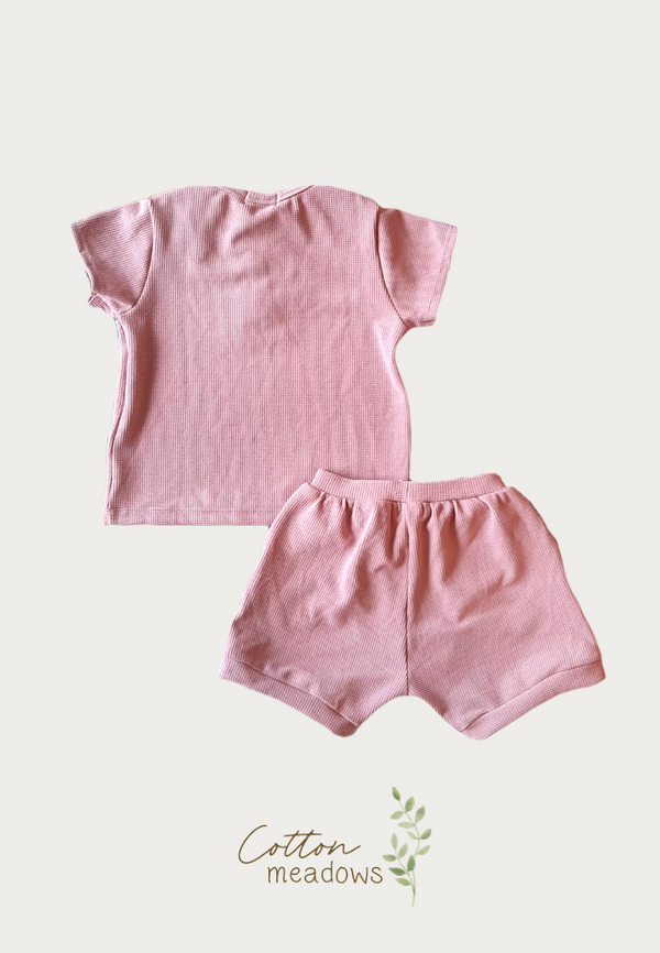 Soft Pink Waffle Knit Set